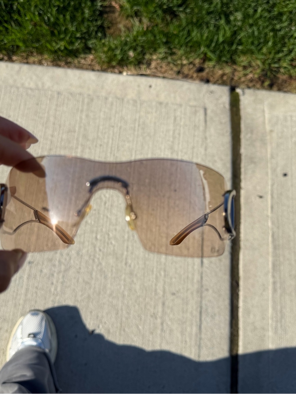 Dior Women's Shield rimless Sunglasses in Brown Gradient vintage - Picture 13 of 13